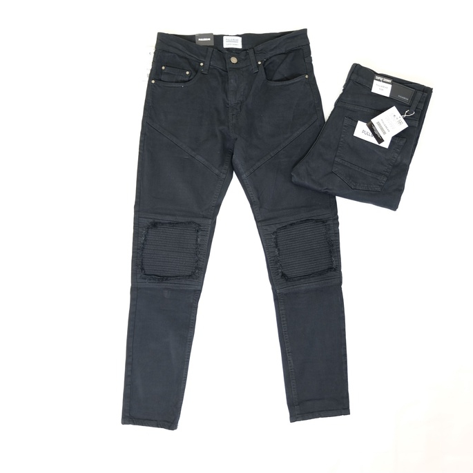 SKINNY JEANS BIKERS PATCH FULL BLACK PRIA PULL&amp;BEAR SOFT JEANS