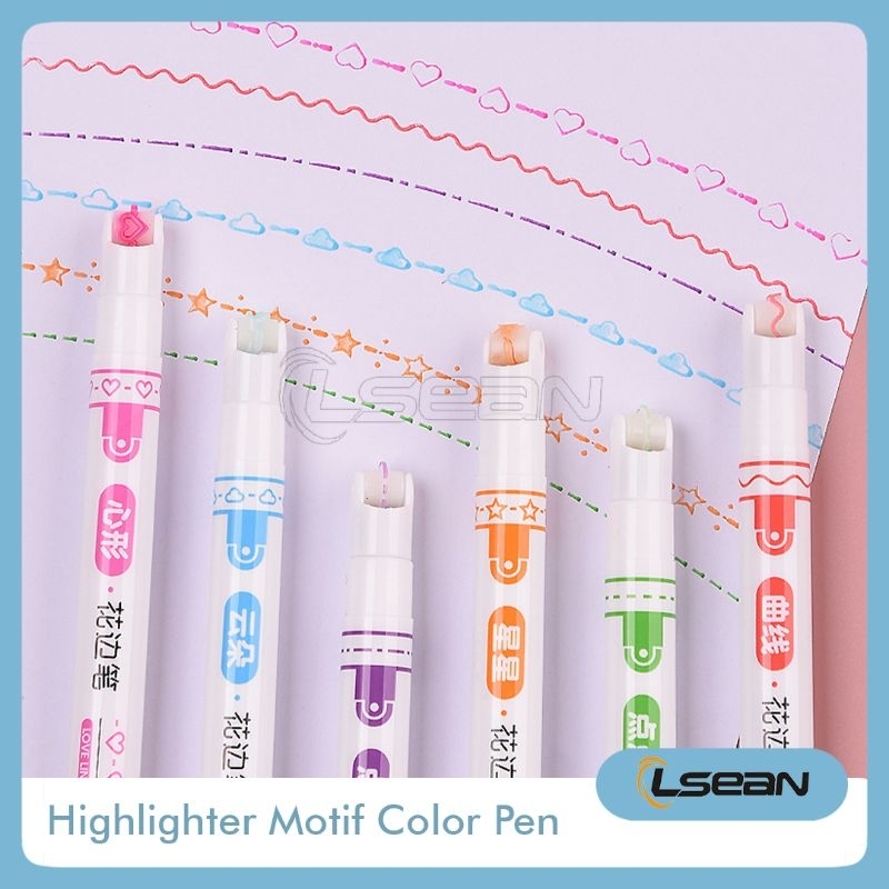 

Highlighter Motif Warna Warni Pastel Linear Color Pen Isi 6