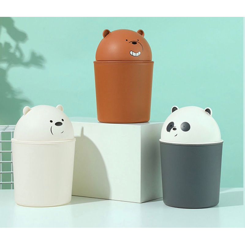 Tong Sampah Meja We Bare Bears Tempat Sampah Mini Lucu Meja Tong Waste Bin / Organizer