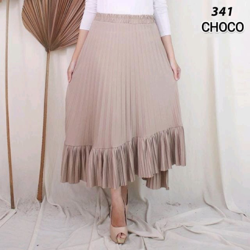 ROK PLISKET MURAH 341 ROK PRISKET PANJANG PLEATED SKIRT FLARE SKIRT MAYUNG FLOWY REMPEL