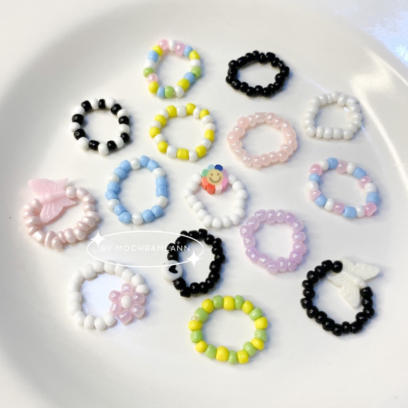 PART 1 beads ring cute / cincin korea / cincin manik pasir / simple beads ring