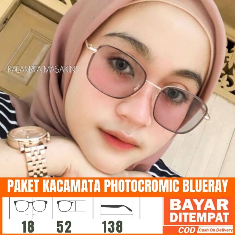 Paket Kacamata 575 Gratis Lensa Photocromic Kacamata antiradiasi Kacamata Baca Kacamata Korea