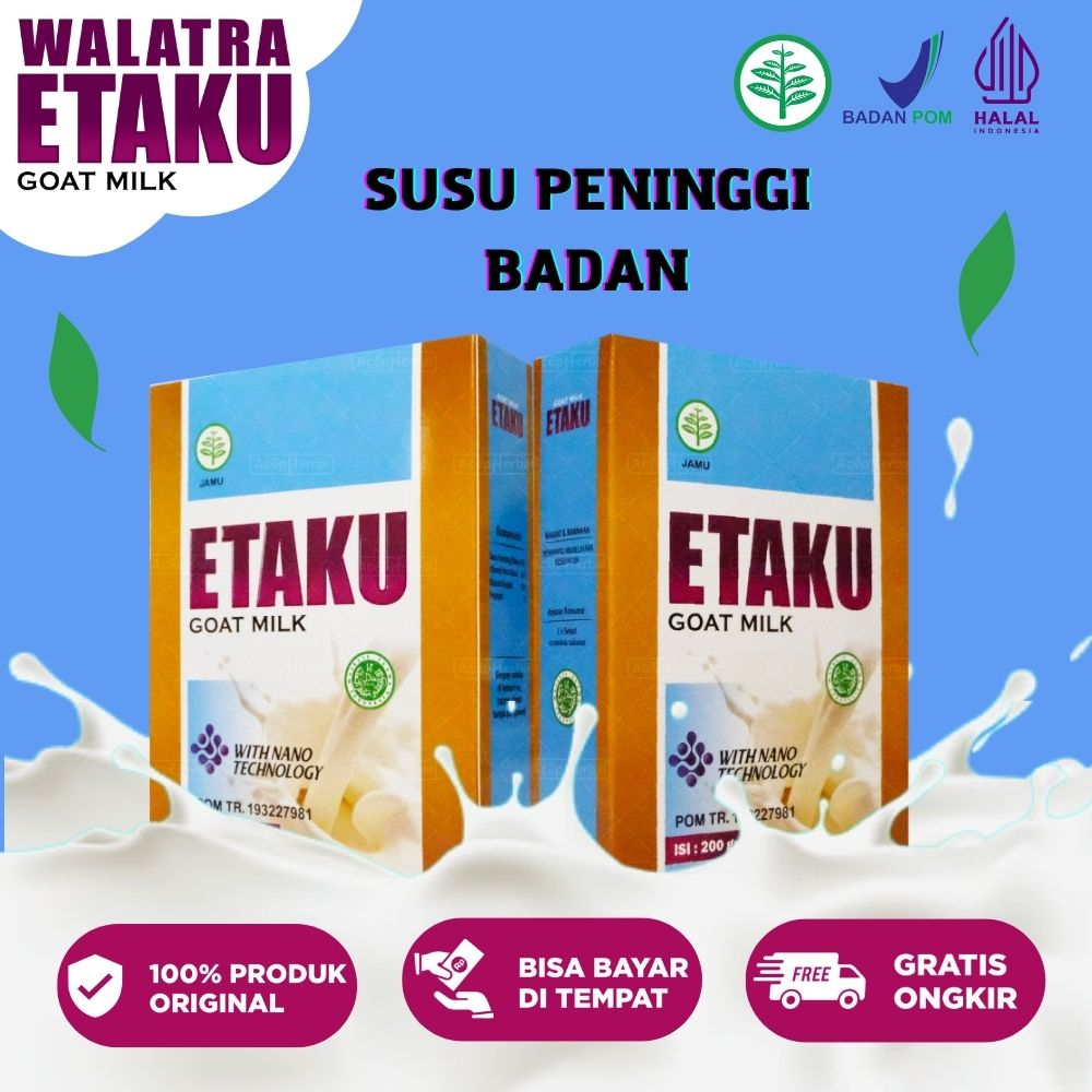 

Walatra Etaku Goat Milk - Suplemen Peninggi Badan Anak Remaja Dewasa Tinggi Kalsium Susu Penambah Tinggi Badan Alami 100% Original