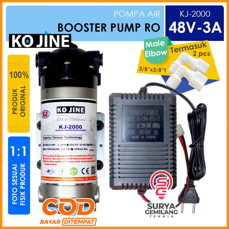 KoJine - KJ 2000 Pompa Booster Pump RO 48 V 3A Pompa Kabut / Aeroponik