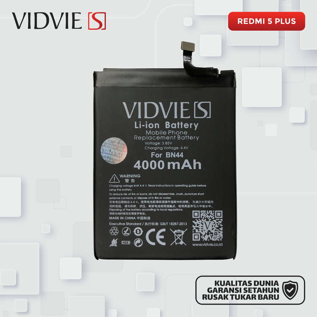 BATTERY VIDVIE-S XIAOMI BN44/REDMI 5 PLUS