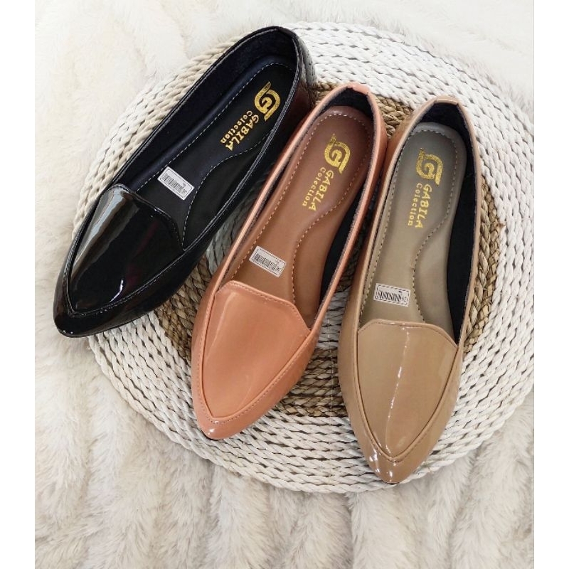 sepatu wanita glossy lidah cantik