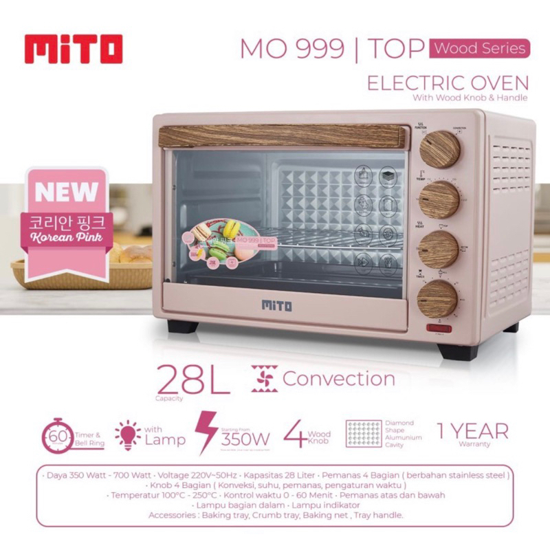 [ MITO ] Oven Listrik dengan Lampu MITO MO 999 TOP NEW 28L Low Watt - GARANSI RESMI