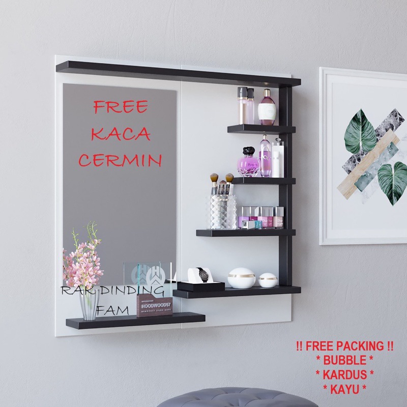 rak kosmetik dinding kekinian minimalis