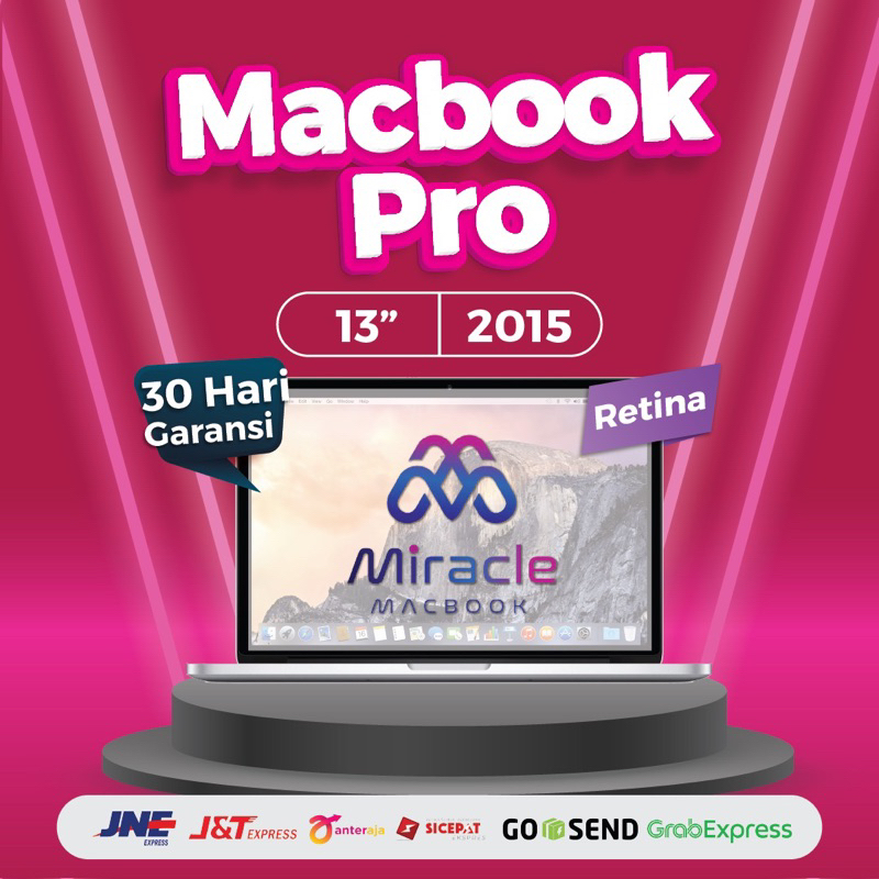 MACBOOK PRO RETINA 13&quot; 2015 RAM 8//16 GB SSD 128//256//512 GB SECOND ORIGINAL HARGA EKONOMIS