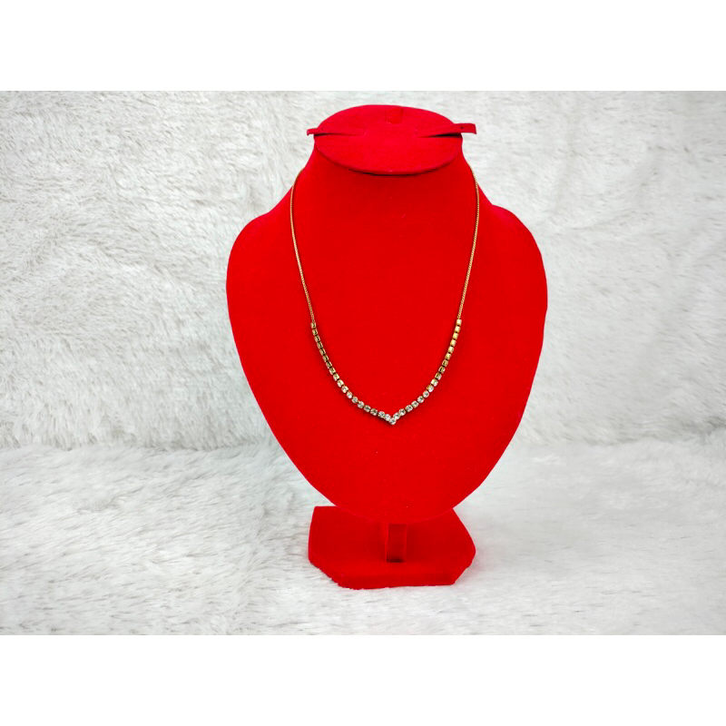 kalung Fuji permata Titanium lapis emas