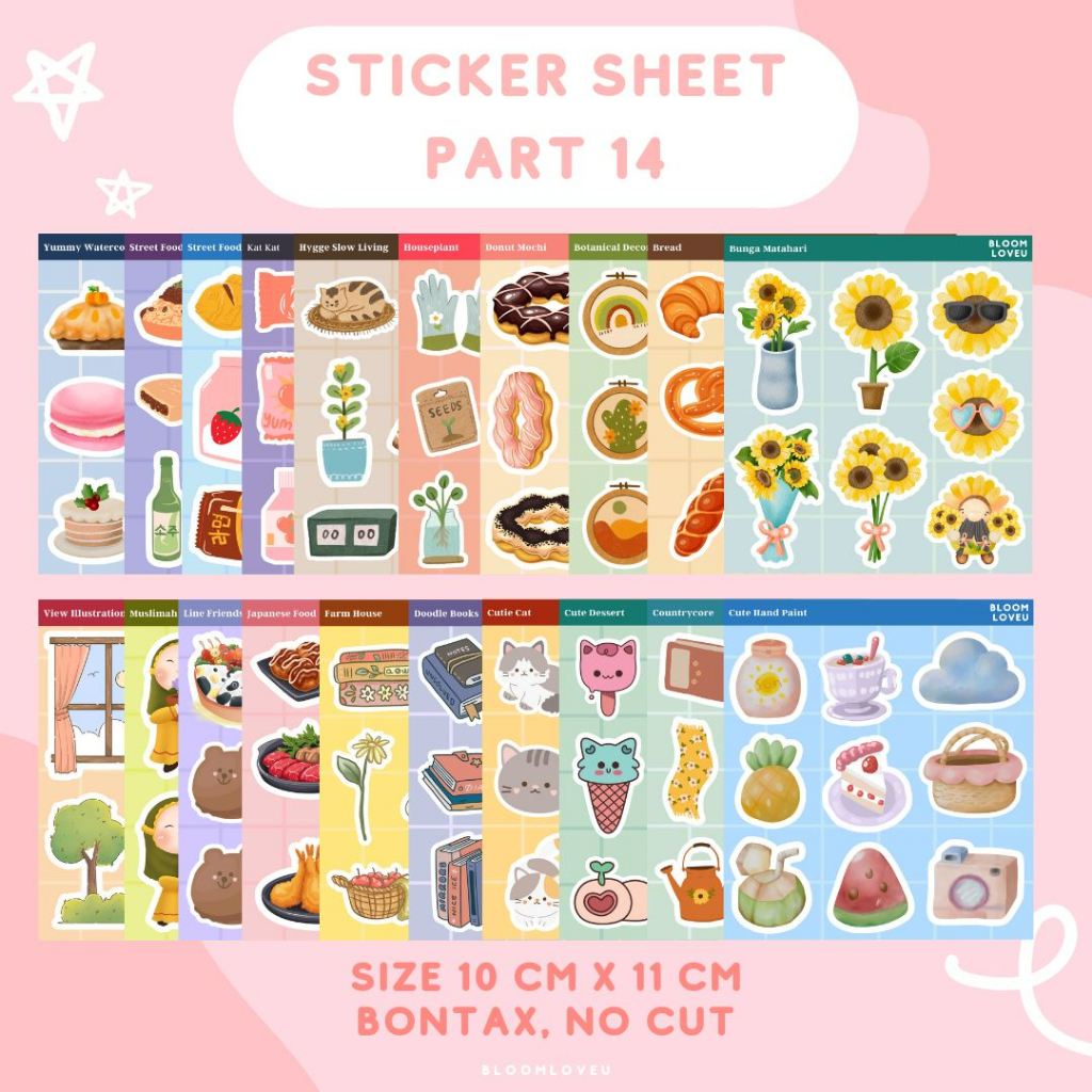 

STICKER SHEET AESTHETIC STIKER JOURNAL BUJO DECO PLANNER POLCO DECO TUMBLR