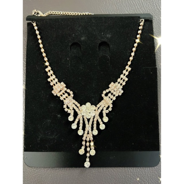 Kalung Kristal Elegant/Kalung Pesta/Perhiasan Pengantin