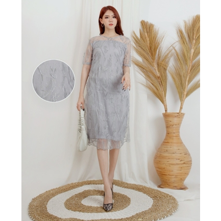 [Natasha dress VE] dress wanita brukat varian warna