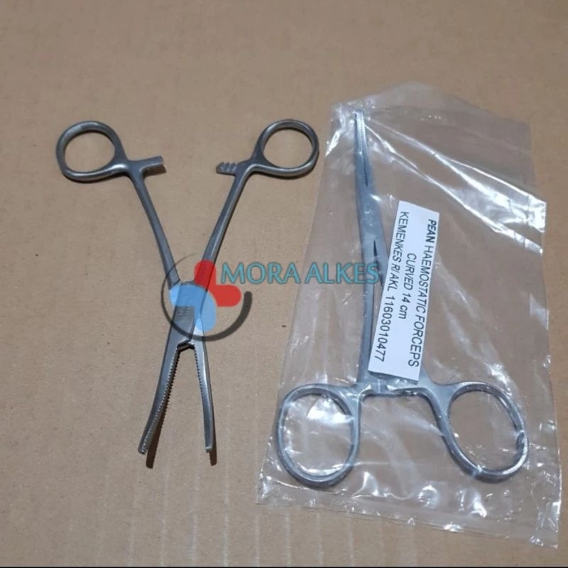 Pean Haemostatic Forcep 14cm Bengkok (Curved) / Pean Bengkok (Curved) / Klem Arteri Pean 14cm