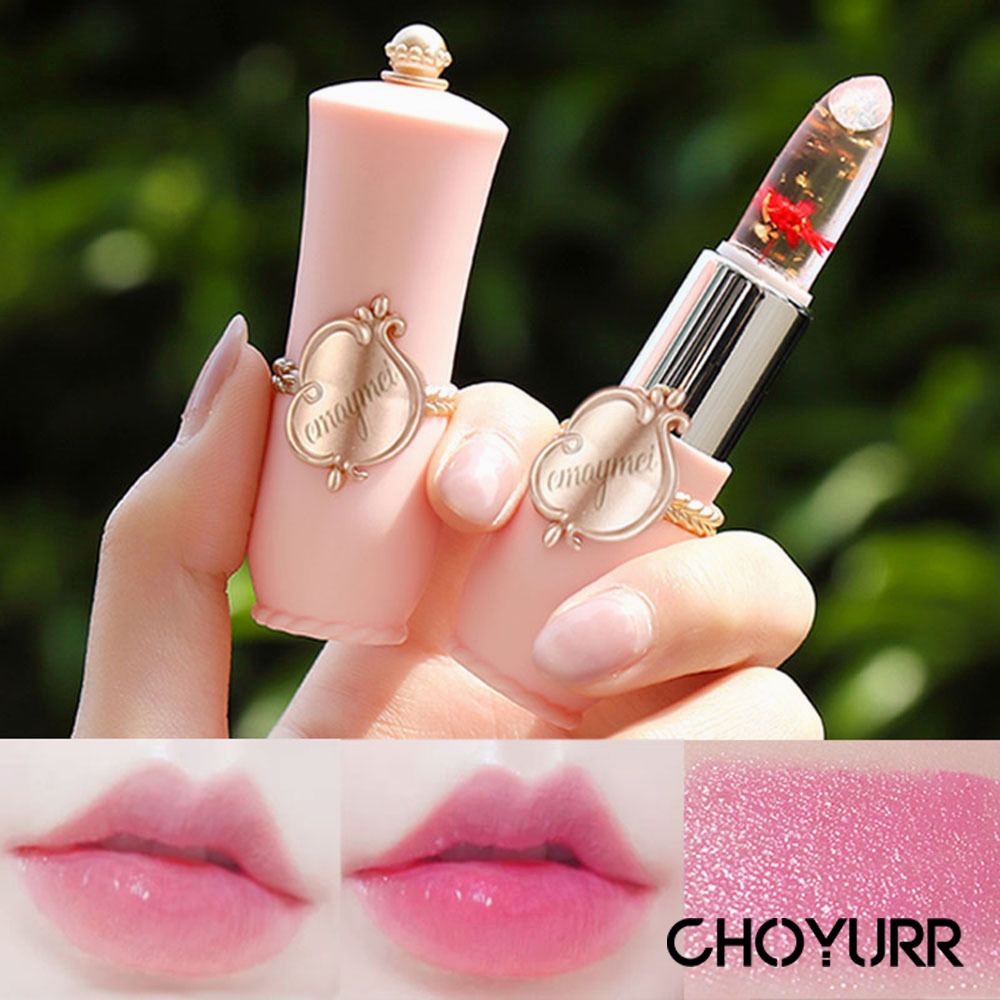 【COD】Lipstick Jelly Transparant Moisturizing Termurah Dan Terbaik Lip Gloss Lip Balm Crystal Bunga Perubahan Warna Lip Balm-CH