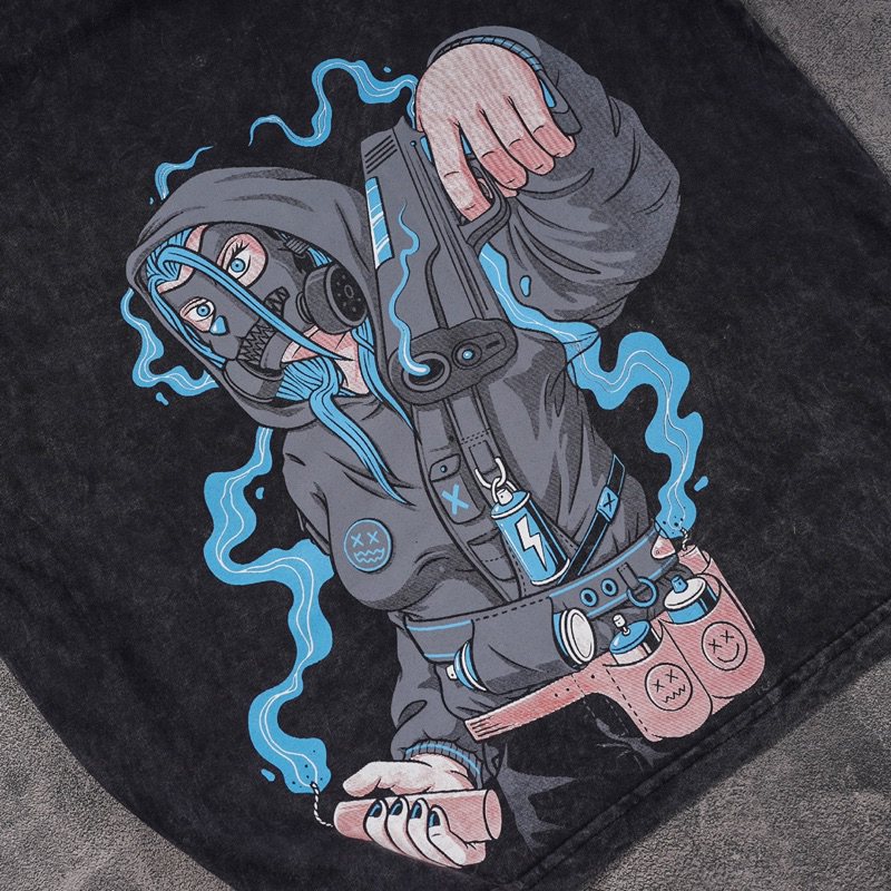 [N01119] T-Shirt Oversized Distro Wash Motif KILLYOU