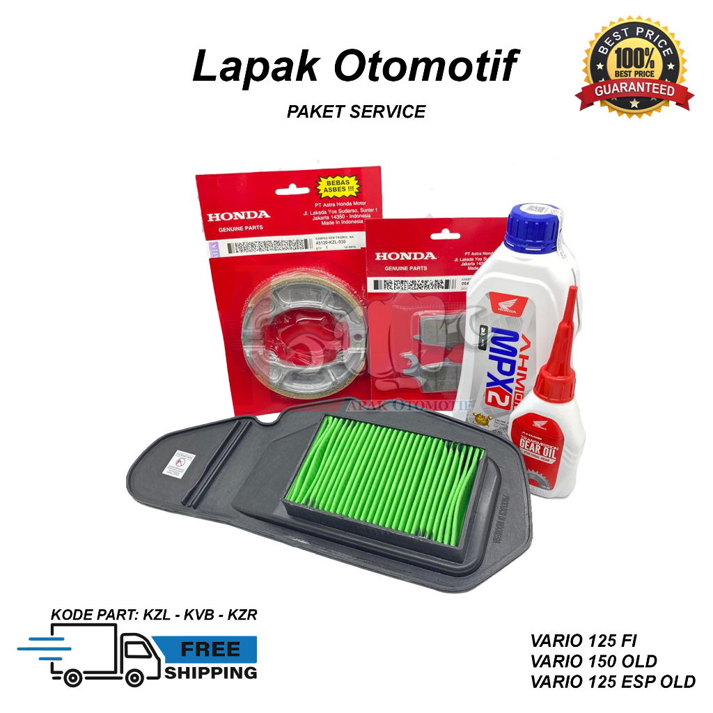 Jual PAKET SERVICE MPX 2 & SPX 2 SET OLI GEAR AHM, KAMPAS REM VARIO 125 FI, VARIO 150, FILTER