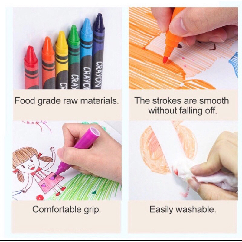 ART SET 208 PENSIL WARNA Crayon set 208pcs - Crayon Mewarnai - 208 Warna - Pensil Krayon (Alat Menggambar atau Mewarnai) Hadiah anak-anak