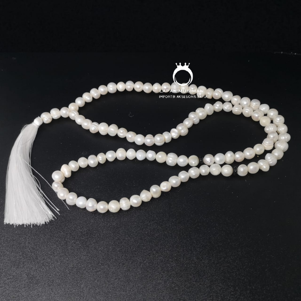 [Bayar di Tempat] Tasbih Mutiara Asli Natural 99 Butir