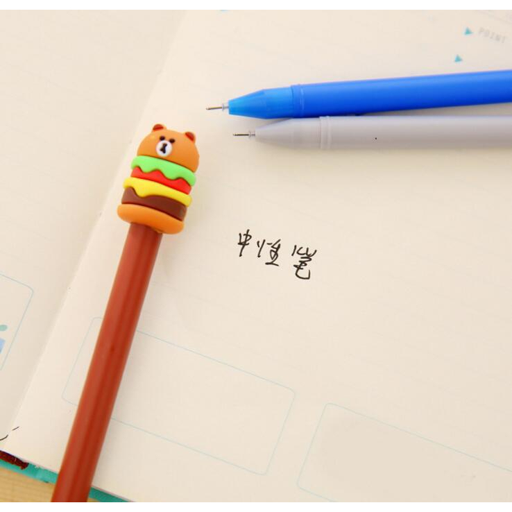 Pena Hamburger Cartoon Pulpen Burger Unik Pen Burger Kartun Line Stationary Alat Tulis Sekolah 442