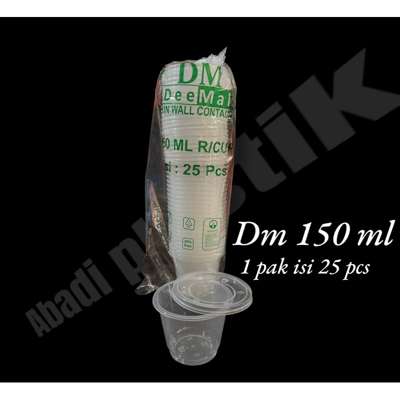 THINWALL DM 150 ML BULAT /CUP PUDING 150ML- ISI 25PCS