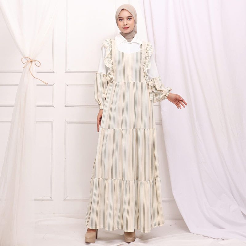 GROSIR  (  65 rb X 6 pcs  )- KODE 195  GAMIS SALUR VOXY PRINTING