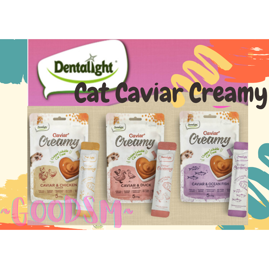 Dentalight Caviar Creamy 50gr isi 5 / Snack Kucing