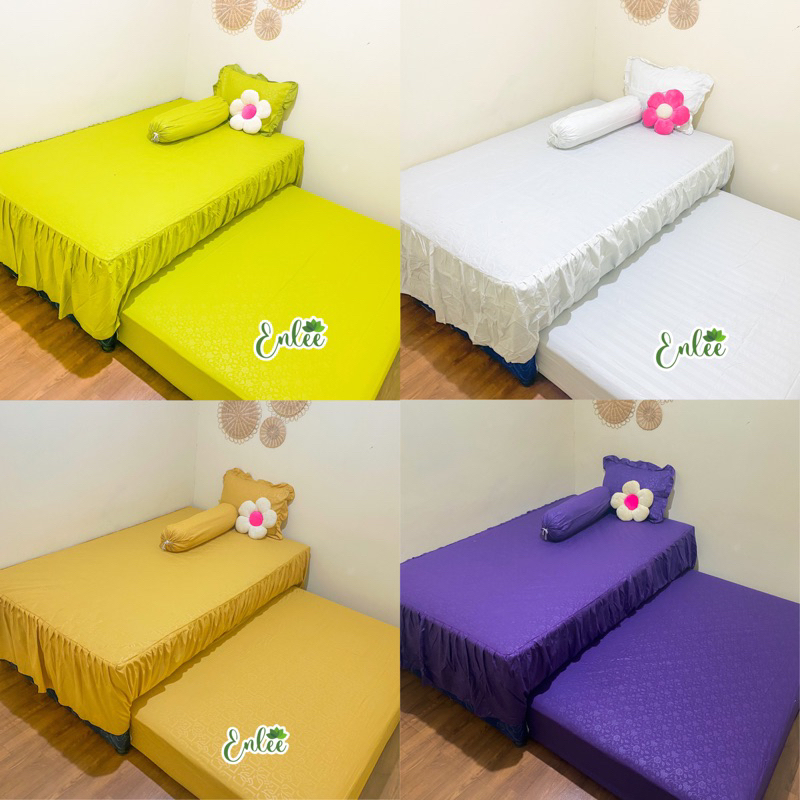 SPREI BED SORONG RUMBAI POLOS 90 100 120 140 // SEPRAI DOUBLE BED