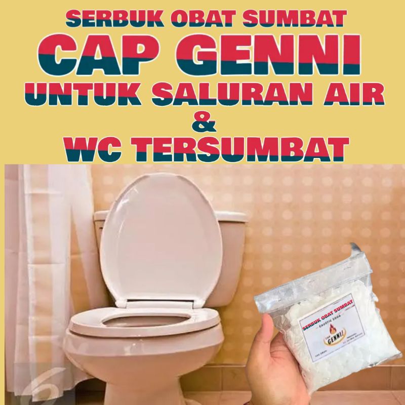GENNI SERBUK PELANCAR  untuk saluran air/ WC tersumbat,NAOH FLAKE,SODA API untuk wc mampet,obat wc m