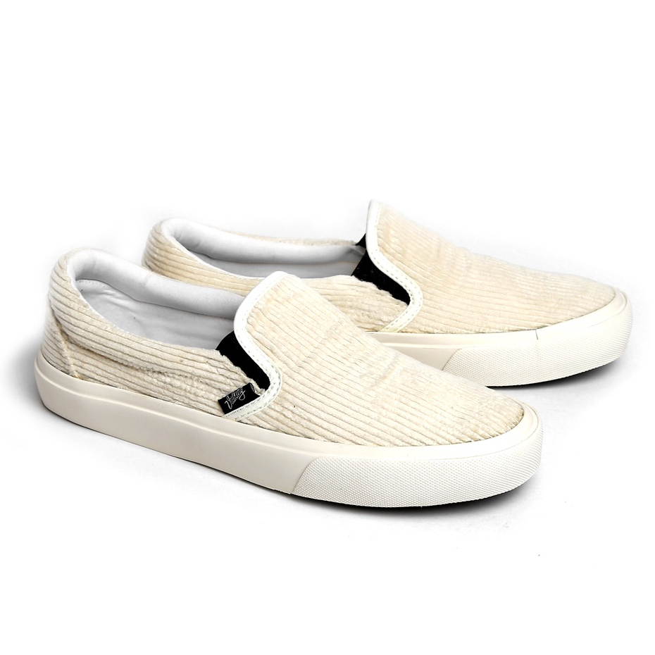 Vulking Sepatu Slip On Wanita Low Casual Street Style TEXAS BEIGE Corduroy Original