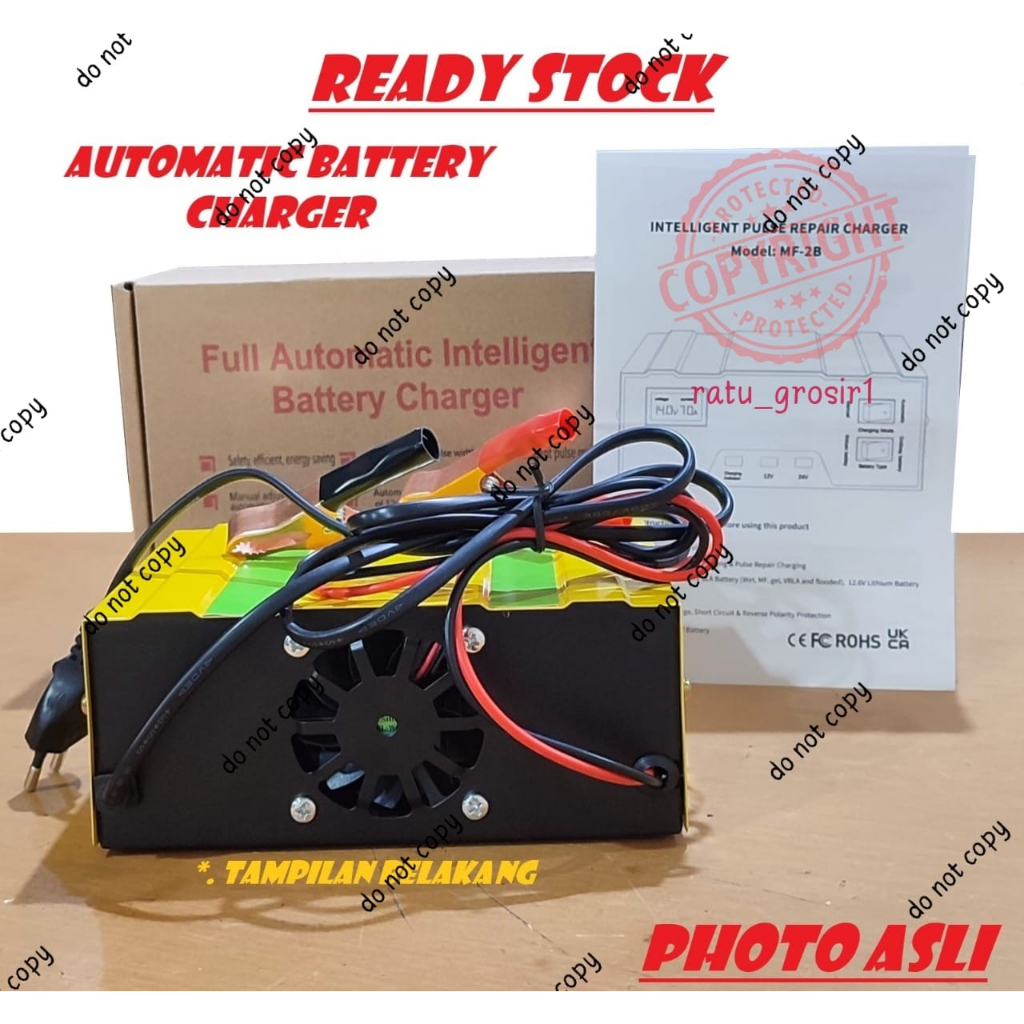 Charger Aki Mobil Motor 12V 24V DC 6-105AH MF-2B Smart Battery Charger