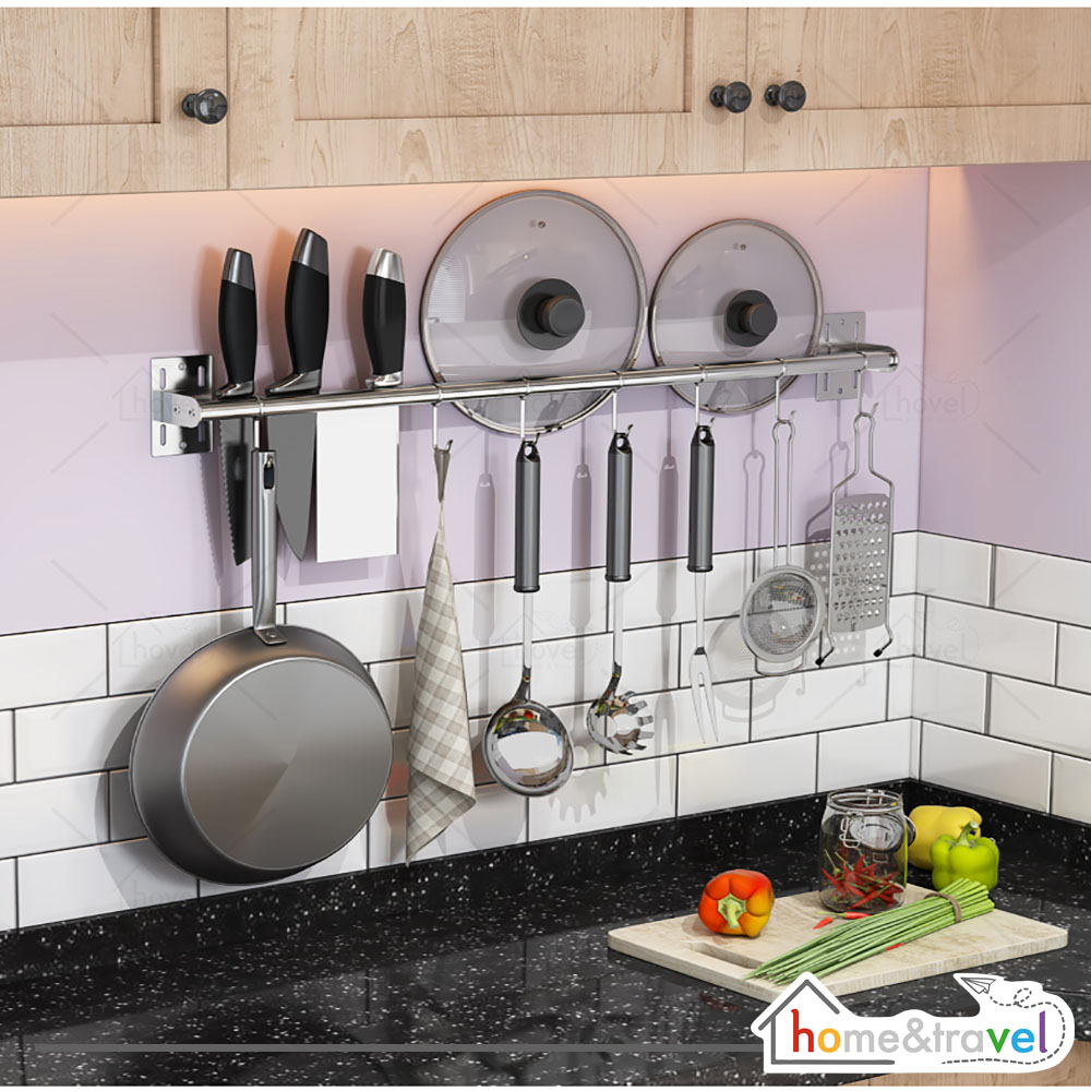 HOVELSHOP Rak Dapur Dinding Stainless Steel Tempat Alat Dapur Kamar Mandi Minimalis