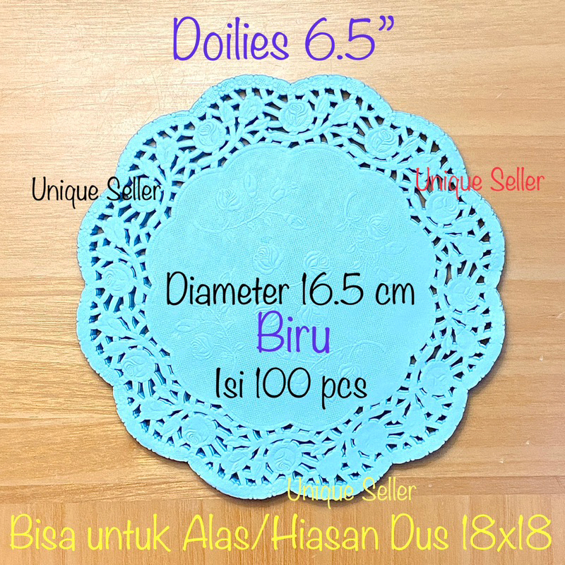 Paper Doilies Warna 6.5&quot; Diameter 16.5 cm isi 100 untuk dus 18x18 / Alas Renda Kue Kering 6.5 / Doilies Paper Warna Warni 6,5&quot; 6,5 / Doily Doyly Paper 6.5 6,5