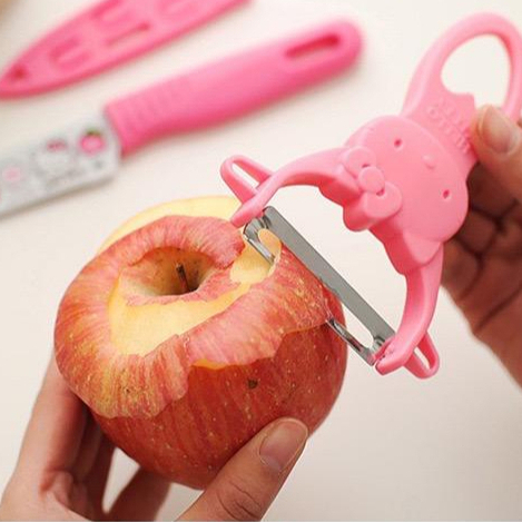 Set Pisau dan Pisau Kupas Buah Knife Fruit Knife Hello Kitty