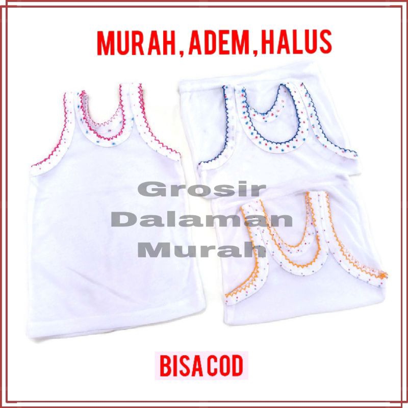 12 pcs  / 6 Pcs Kaos Dalam Anak Dessy, Singlet Bayi / Anak