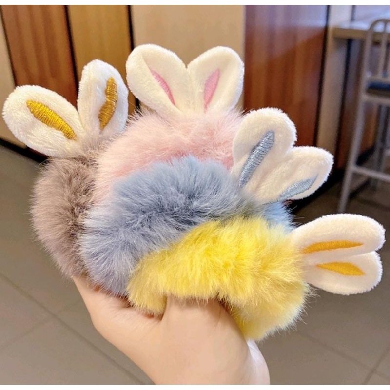 Karet Ikat Aksesoris Rambut Anak Dewasa Bulu Bunny Ears