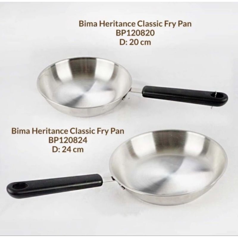 bima frypan heritance classic /fry pan stainless bima