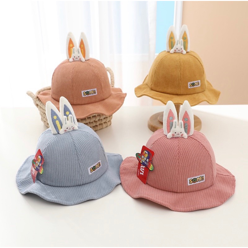 Topi Bucket Anak Bayi Perempuan Import Model RabbitSome / aneo