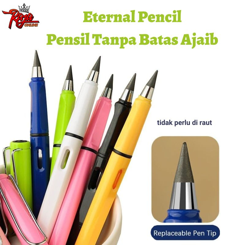 PUP5 - Eternal Pensil Premium Pensil Eternal Tanpa Isi Untuk Sekolah Tanpa Rautan No Ink