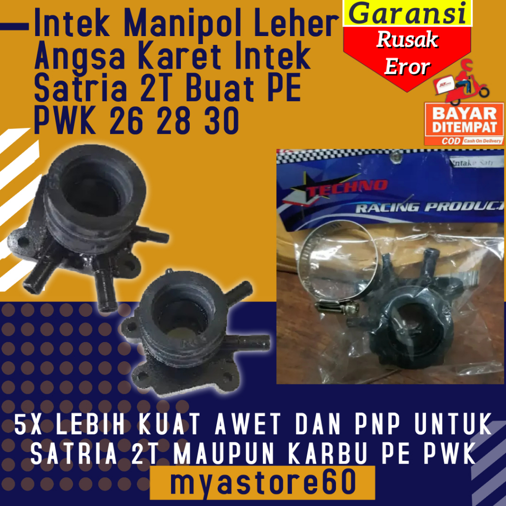 Manipul Intek Maniful Sambungan Karbu Satria 2T Buat PE PWK 26 28 30 Manipol Intake Manifold Karet Intak Satria