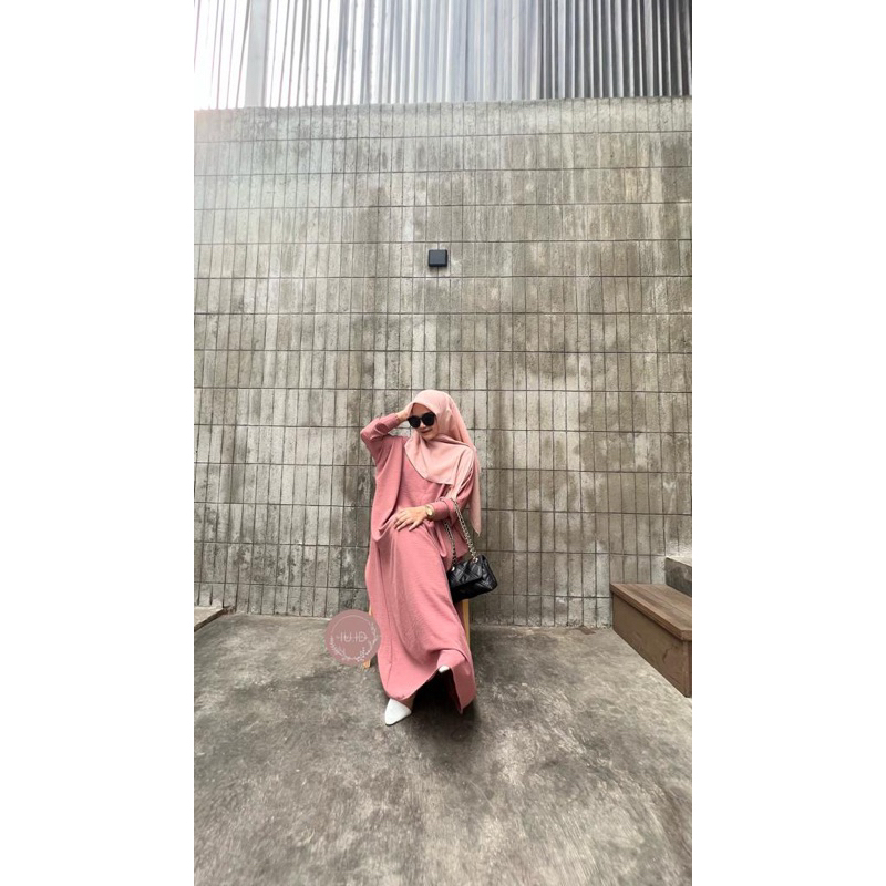 ABAYA CRINKLE POLOS TERBARU 2023 Abaya kaftan batwing