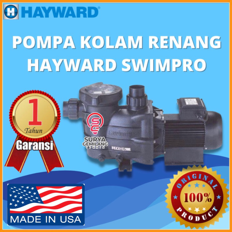 Pompa Kolam Renang Hayward Swimpro 1/2Hp Mesin Sirkulasi Kolam Renang Hayward 0,5Hp