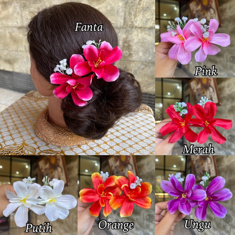 Semanggi Anggrek Kriting B2 + Babybreath / Semanggi Bunga / Bunga Anggrek Kriting / Semanggi Hairdo 