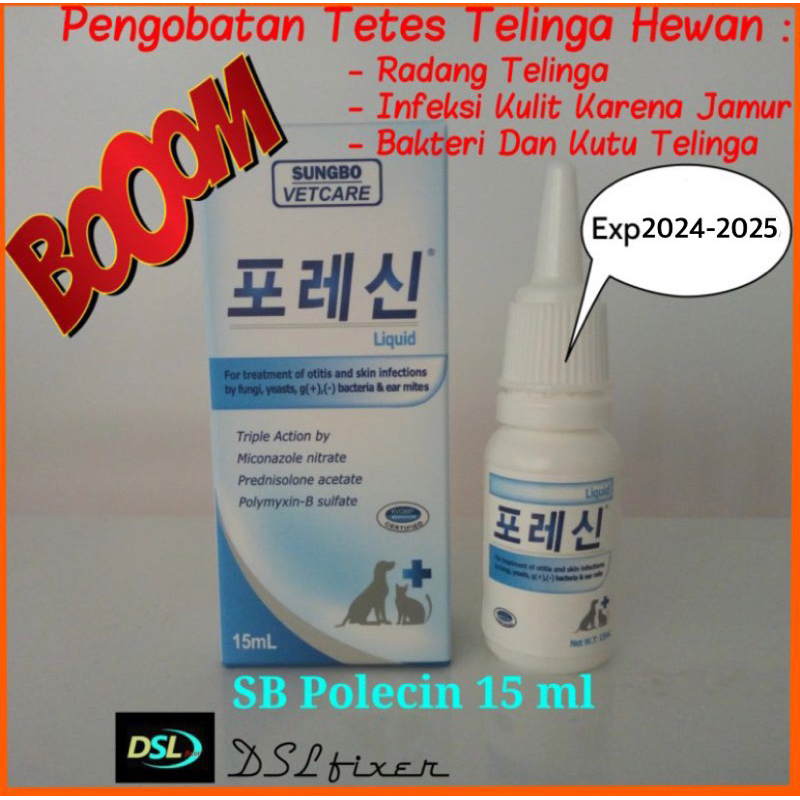 SB Polecin 15 ml Obat Tetes Telinga Hewan
