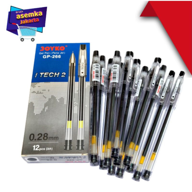 Bolpen Pulpen Gel Joyko GP-266 iTech 2 0,28mm 12pcs