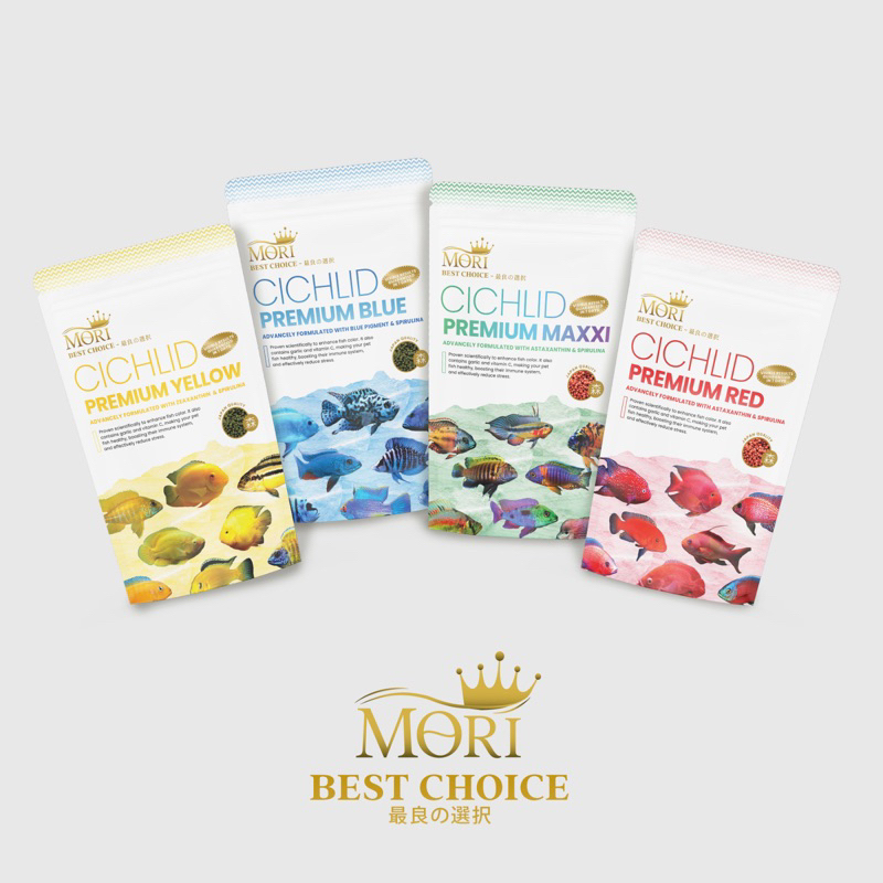 MORI Premium Chiclid Cichlid Makanan Pelet Ikan Kecil
