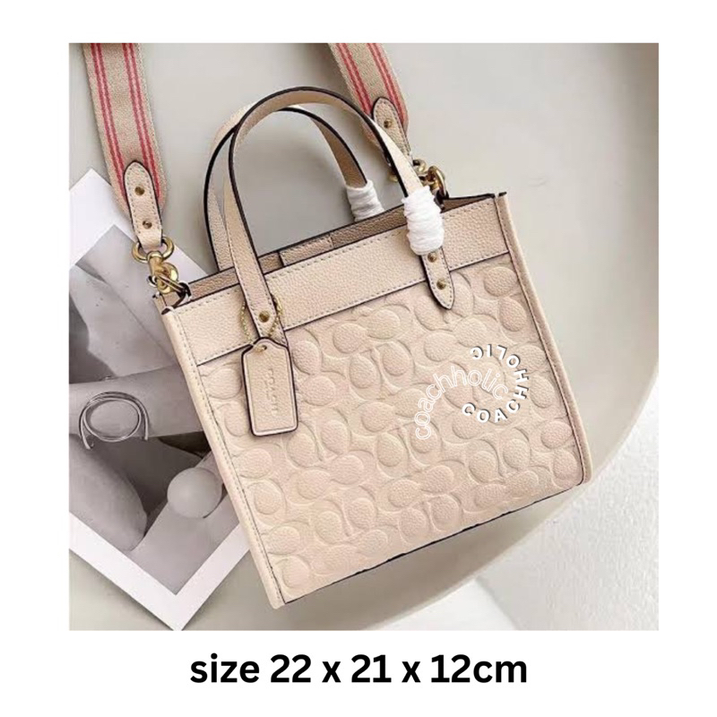 coach field tote 22 embossed