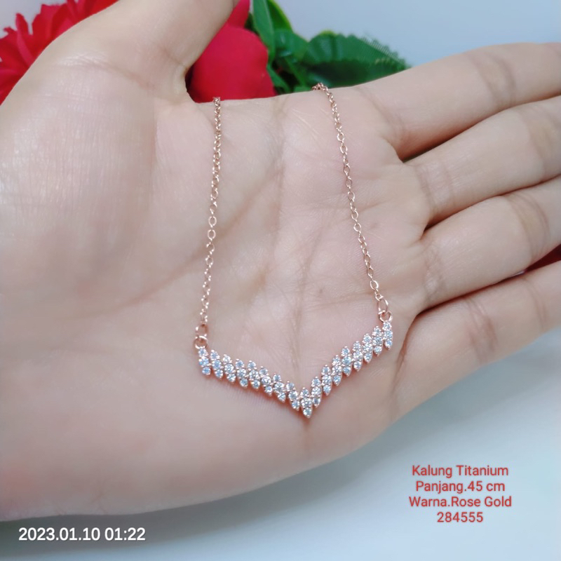 Kalung Titanium Premium Perhiasan Aksesoris Lapis Emas Termurah Terlaris Anti Karat Anti Luntur