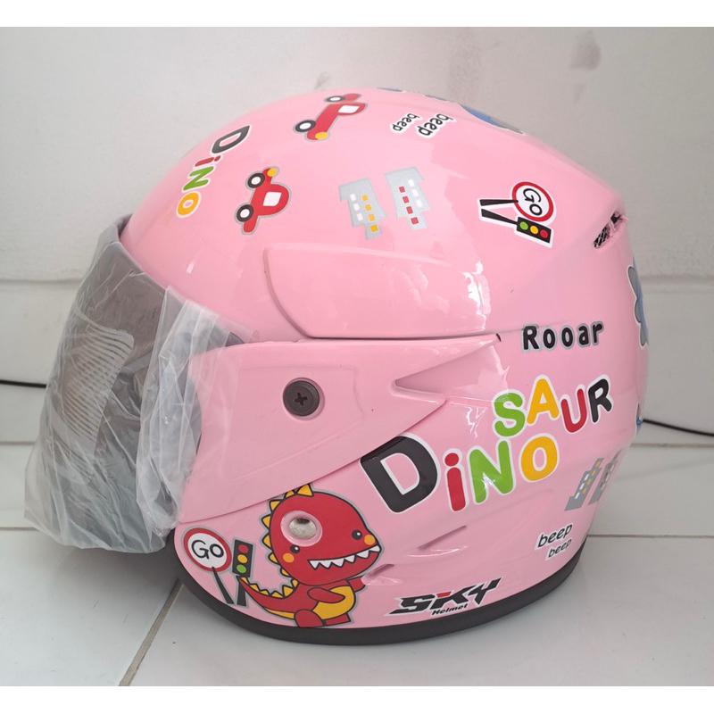 Helm Anak GALAXY SKY SNI Dino Pink Usia 3-7 Tahun Termurah Terlaris