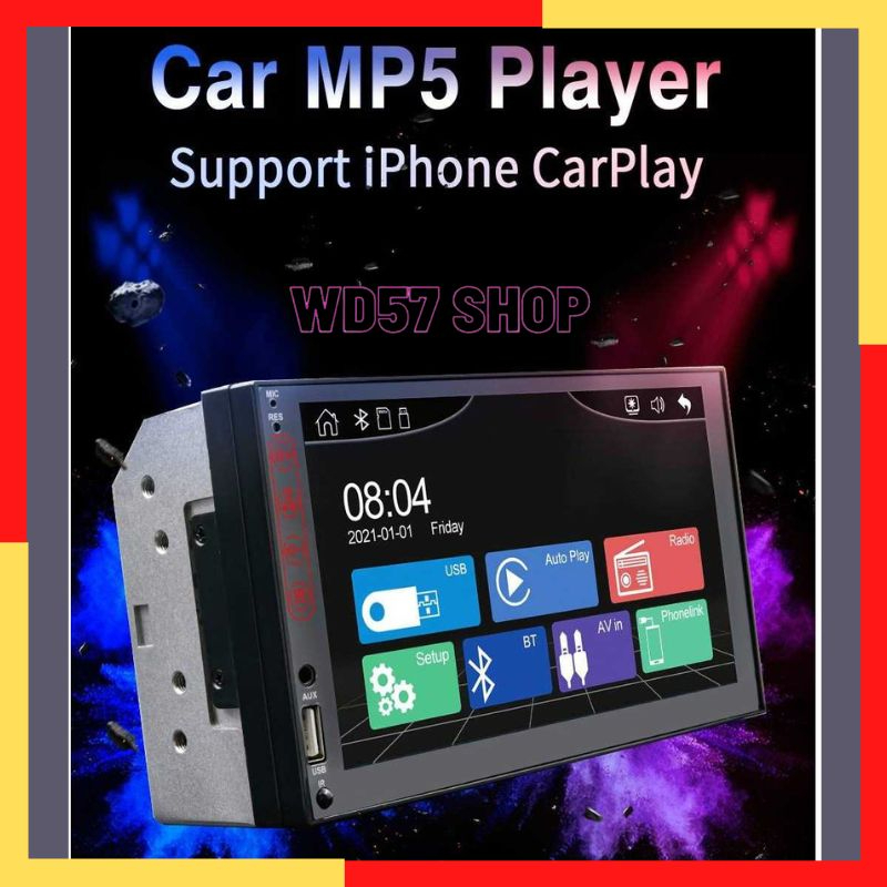 Tape Mobil Bluetooth Audio Video Mp5 Player Mp3 Radio Android Auto Layar LCD LED Touchscreen Head Un